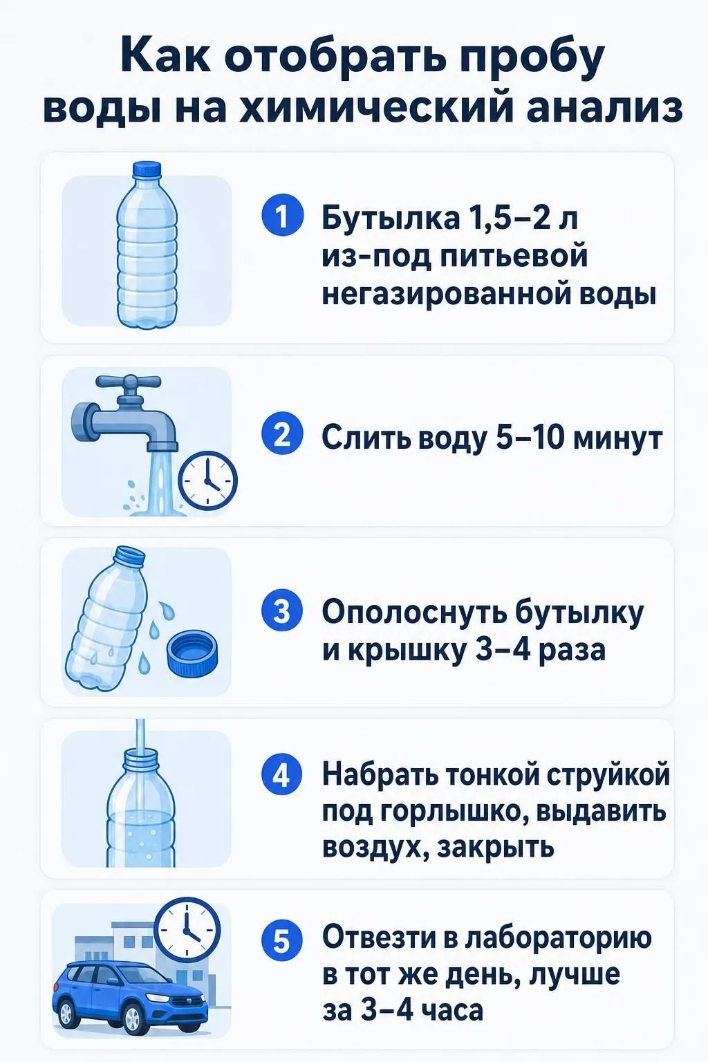 Как отобрать пробу воды из скважины на анализ: пять шагов